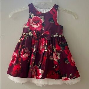 Floral Burgundy Kids Dress